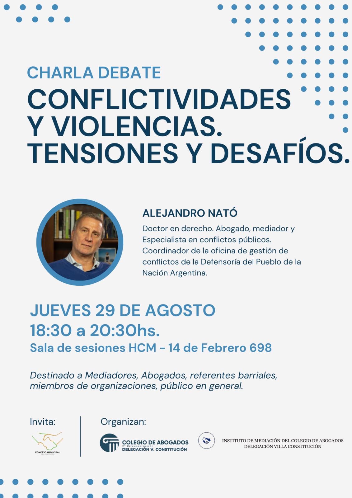 Charla debate Conflictividades y violencias. Tensiones y desafíos - 29/08/2024